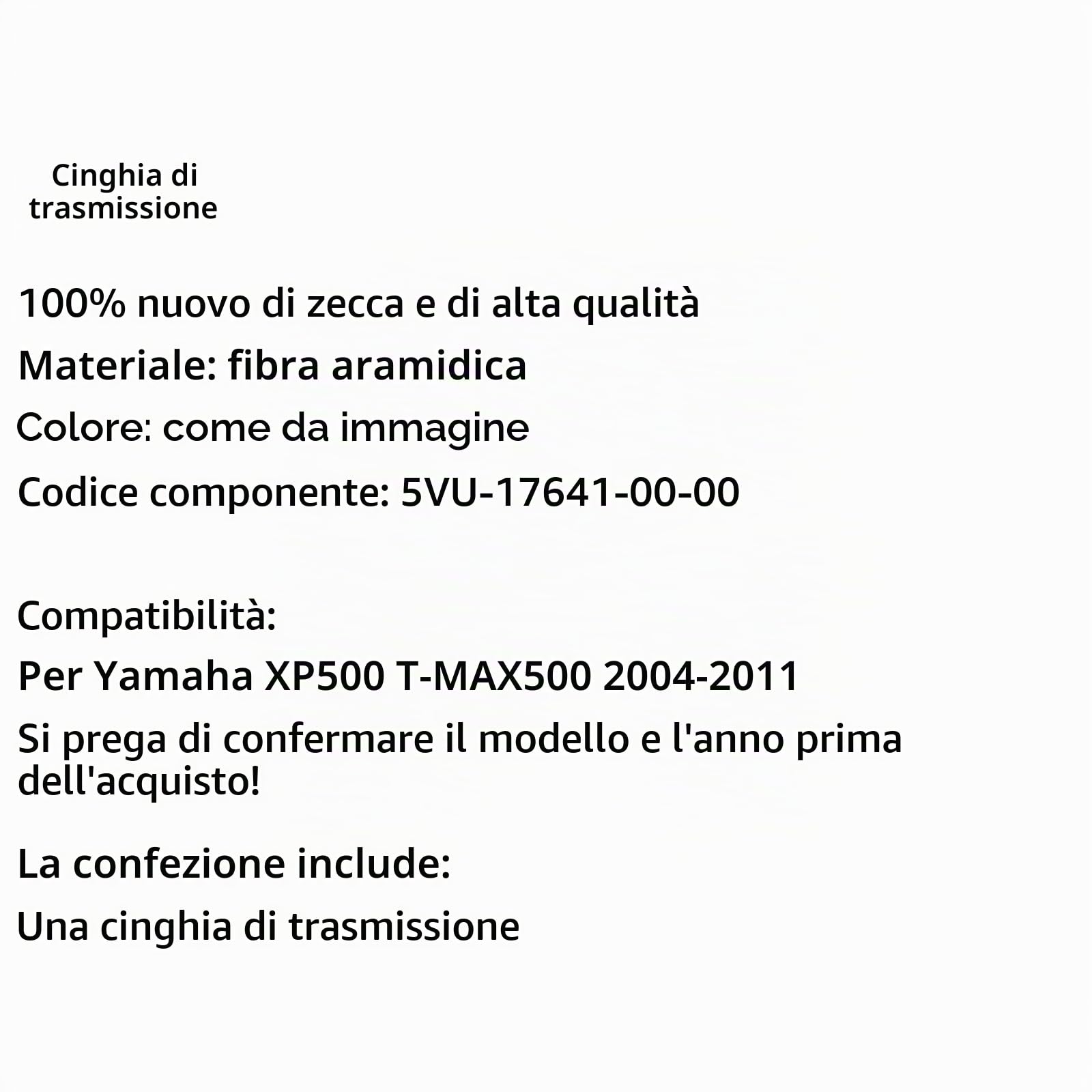 Bruce & Shark Cinghia trapezoidale Cinghia di trasmissione Premium 5VU-17641-00-00 adatta per Ya-maha Xp500 T-Max 500 2004-2011