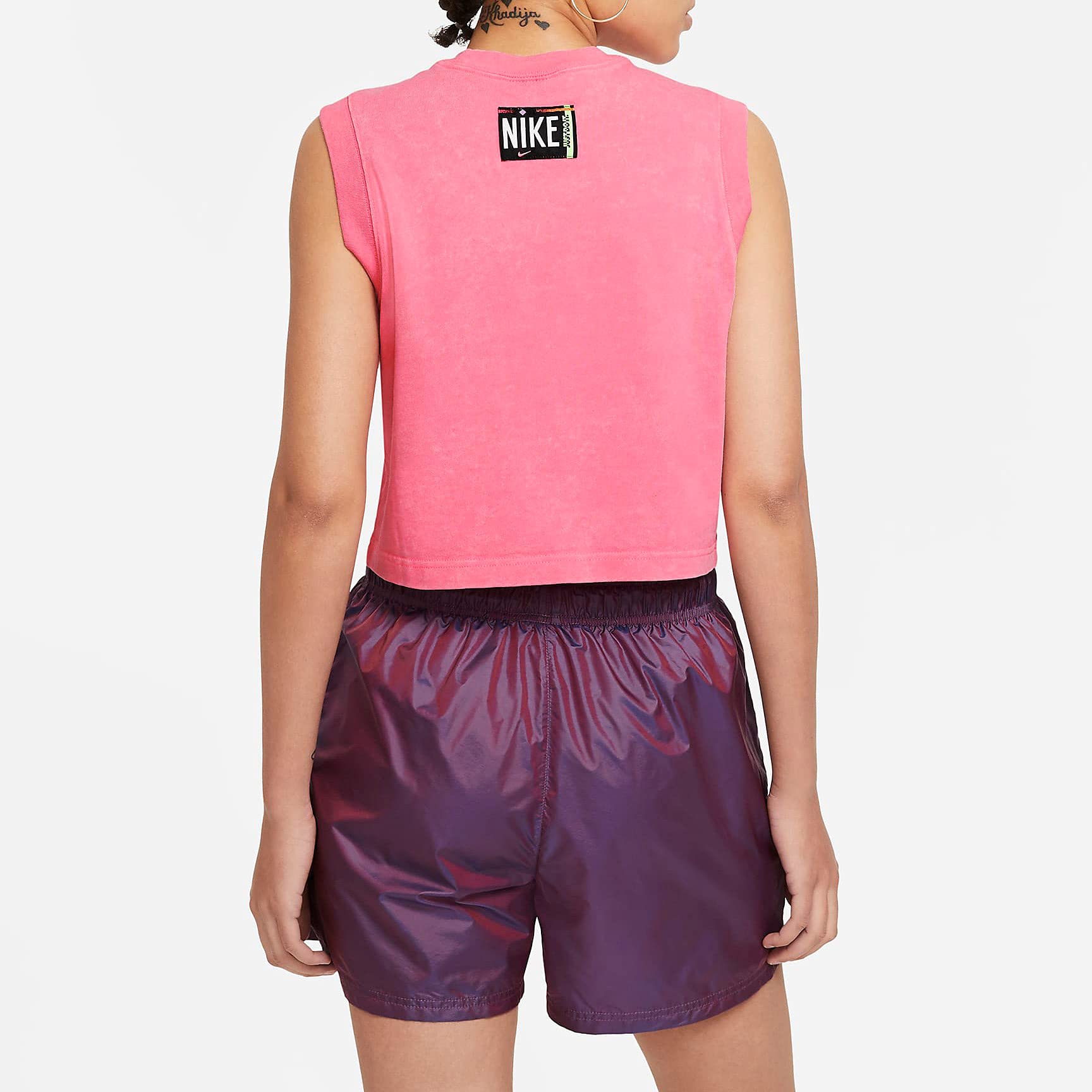 Nike Camiseta sin mangas con estampado de logotipo de talla grande para mujer