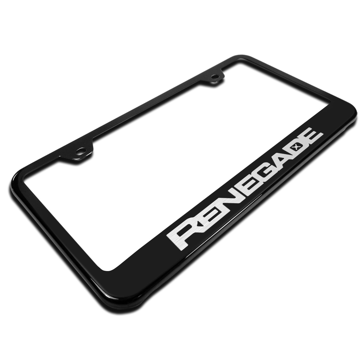 Jeep Renegade color negro marco de placa de licencia de acero inoxidable