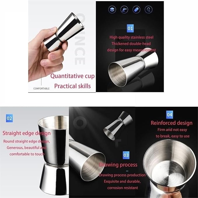 Kit Bartender 23 Piezas Acero Inoxidable Coctelera Set Bar Hogar miniatura 7