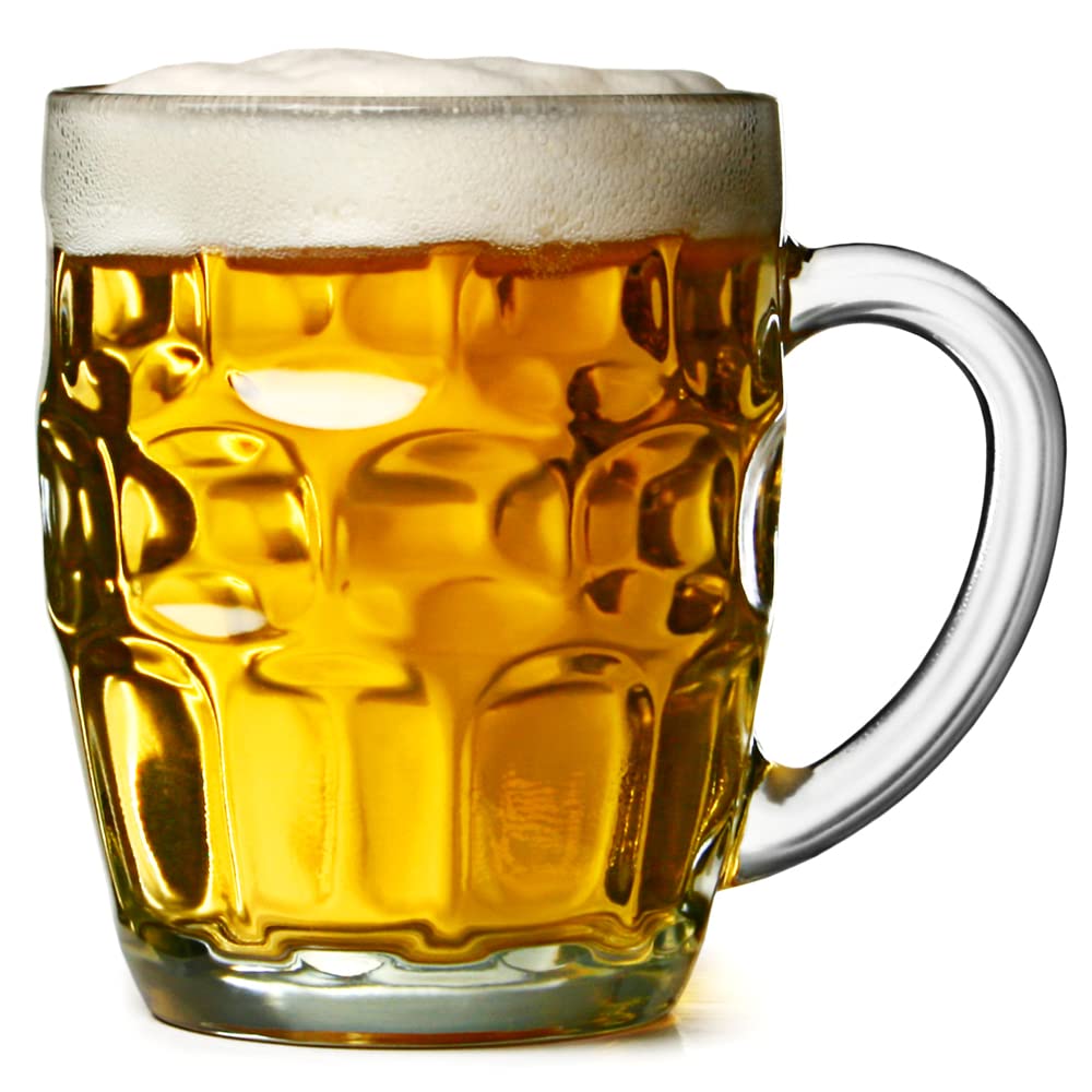 bar@drinkstuff Great British Pint Dimpled Glass Beer Mugs - Pack of 24 - Traditional 568ml Pint Tankards - Heavy Duty Clear Ale & Lager Pint Glass Set - Dishwasher Safe - Bulk Pack - UK Barware Brand — image 1