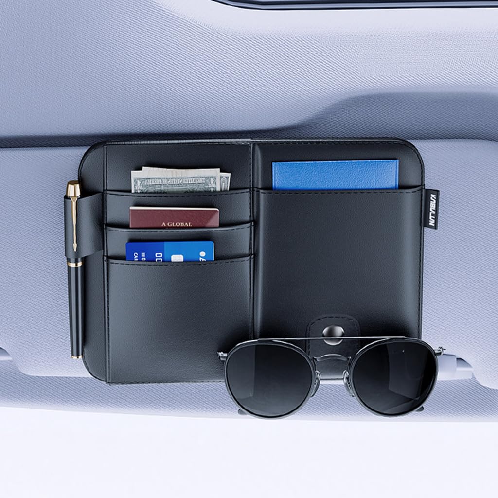 Organizador de Visera Solar Coche para RX(6seats) 2020-2025, Organizador Visera Coche PU Almacenamiento Visera Solar Cuero Accesorios