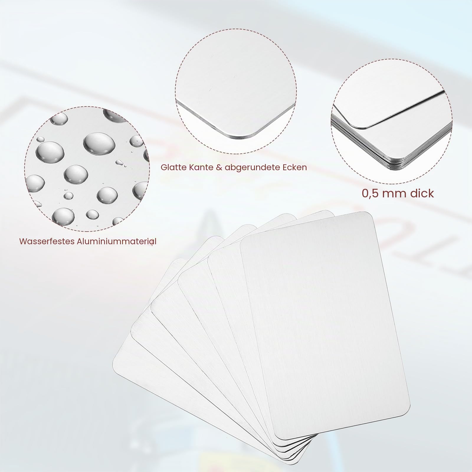 PATIKIL 30 Stück Blanko-Visitenkarten aus Edelstahl, 86x54x0,5mm(Stärke) Hochwertige Metall Visitenkarten für Laserdruck, Hochwertige Haptik, Hohe Härte, Schmutzabweisend, Silber