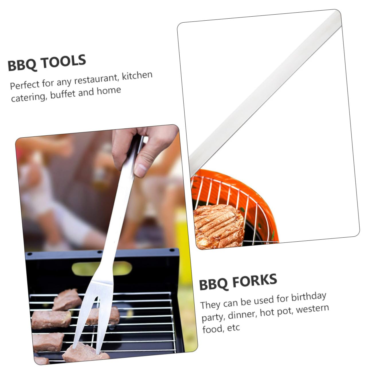 Toddmomy 4stücke Edelstahl Bbq Gabeln Mit Langem Griff Hochwertige Grillgabeln Aus Edelstahl Für Grillen Picknicks Und Restaurantgebrauch
