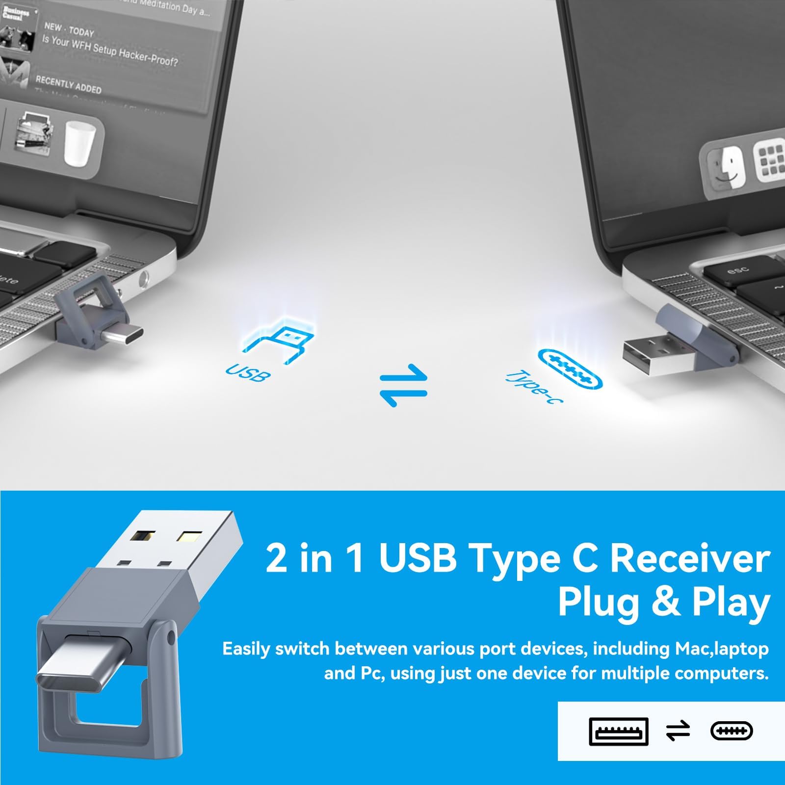 [Alluminio+Ricaricabile] Puntatore Presenter Wireless per Presentazioni Powerpoint, USB C Telecomando PPT Clicker Penna Presentazione per Slide su Computer,per Insegnamento, Ufficio, Conferenze