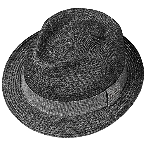 Stetson Reidton Toyo Trilby Straw Hat Women/Men Anthracite 7 1/2-7 5/8 #TOP3