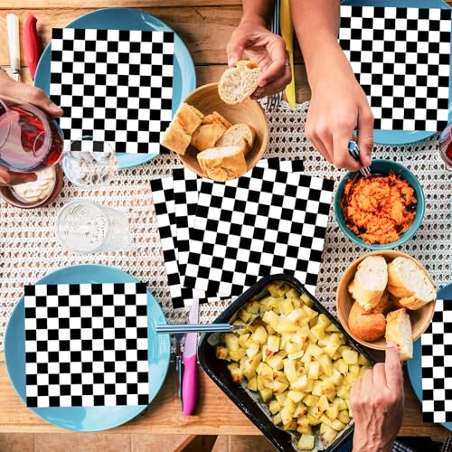 Servilletas de cóctel desechables con diseño de tablero de ajedrez para eventos 7
