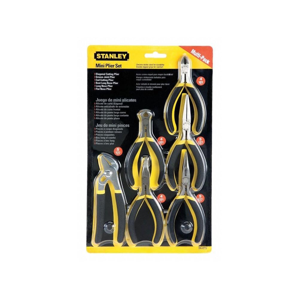 STANLEY Juego de alicates, bi-material, mini juego, 6 piezas (84-079)