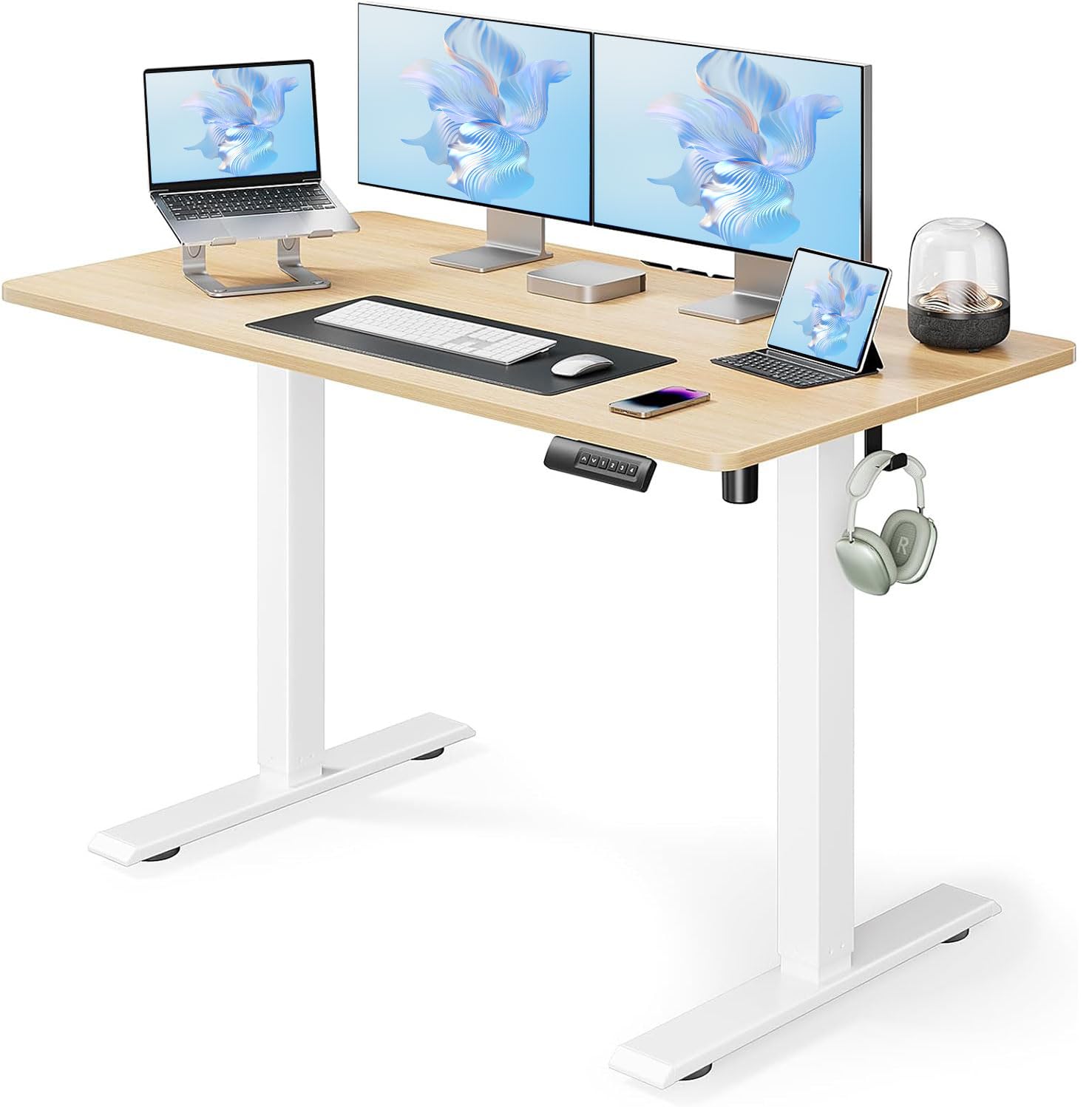 Marsail Electric Standing Desk Adjustable Height Stand up Desk 40 x 24 Inches Sit Stand Home Office Desk