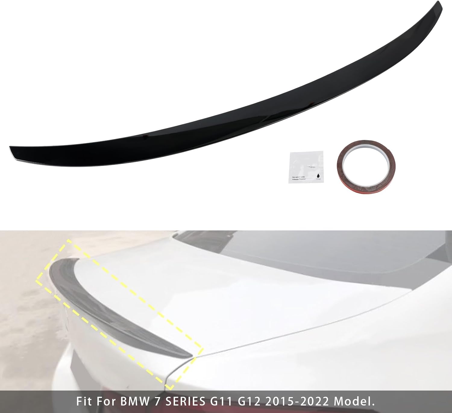 Gloss Black Rear Trunk Boot Lip Wing Spoiler for BMW 7 Series G11 G12 750i 740i 2015-2022