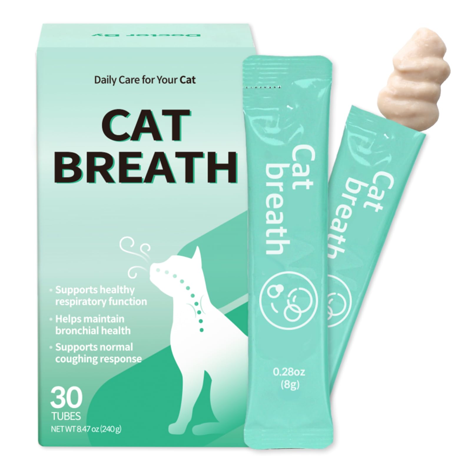 Dr.by Cat Breath Bronchial Supplements Cat Sneezing Treatment Asthma Cold Cough Nose Relief Respiratory Function & Immune Support with TF-343-30 Individually Packaged (1 Pack (30 Count)), Chicken