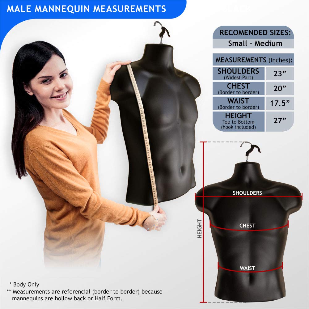 EZMannequins Male and Female Mannequin Torso Set, Dress Form Hollow