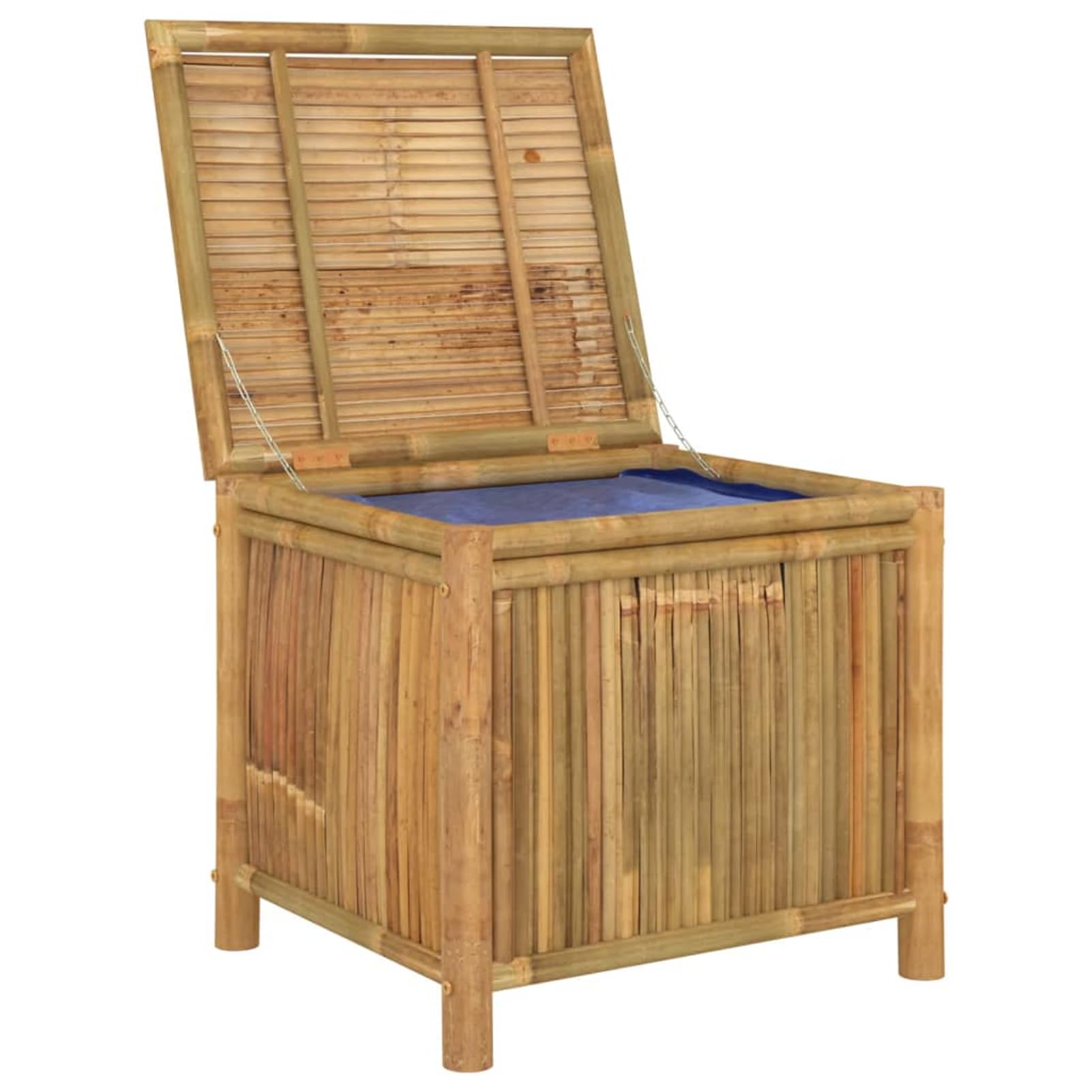 Homgoday Pudełko do przechowywania ogrodu, 60 x 52 x 55 cm, bambus, odporna na warunki atmosferyczne, skrzynia do przechowywania narzędzi ogrodowych, do domu, na taras, meble ogrodowe, meble ogrodowe