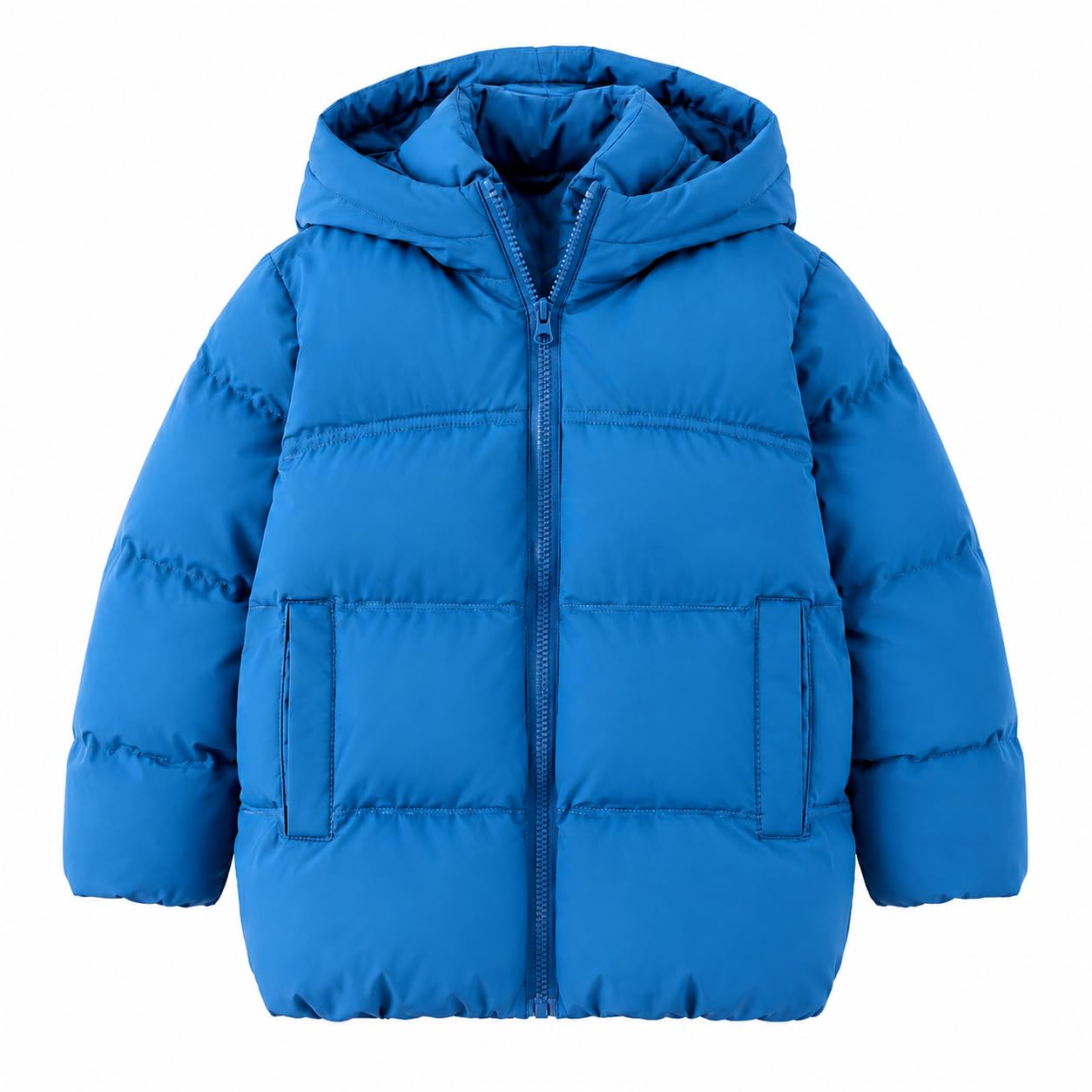Vryndelle Boys Winter Jacket Girls Puffer Coat Water-Resistant Kids Outwear | Quilted Padded Construction, Attached Hood Coverage, High Stand Collar, Smooth Full Zip, Ribbed Cuffs and Slant Pockets