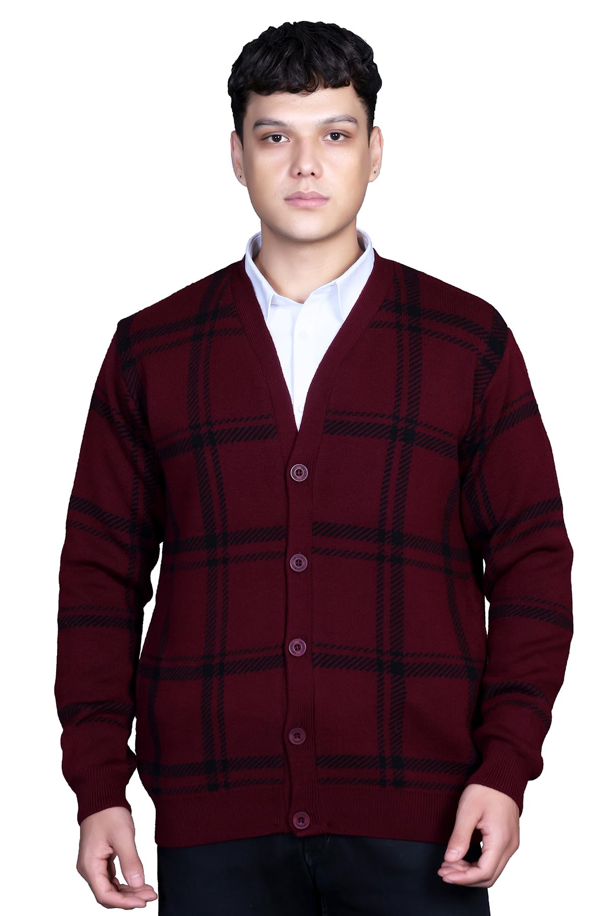 V Neck Cardigans for Men - Full Sleeve Woolen Sweater for Man Winter Wear-image-20