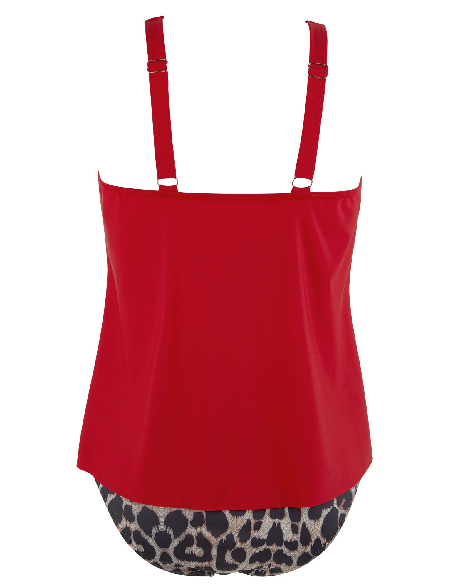 RXRXCOCO Tankini de Malla para Mujer, Cintura Alta, Traje de baño de Dos Piezas