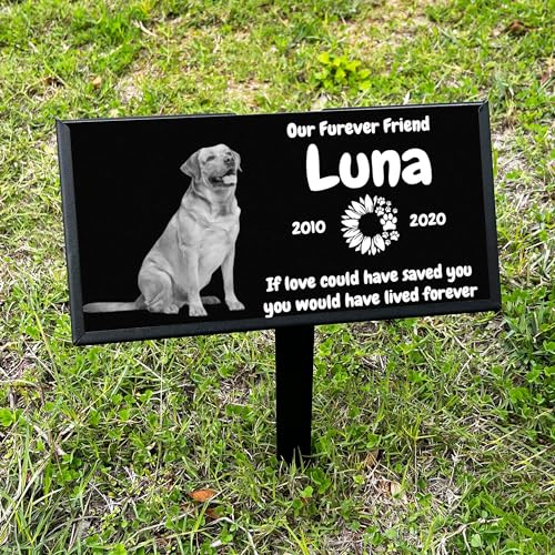 ODB Personalized Tombstones for Graves with Photo Name, Headstones for Graves for Human, Grave Markers for Cemetery for Humans 8x4 inches (20x10cm)
