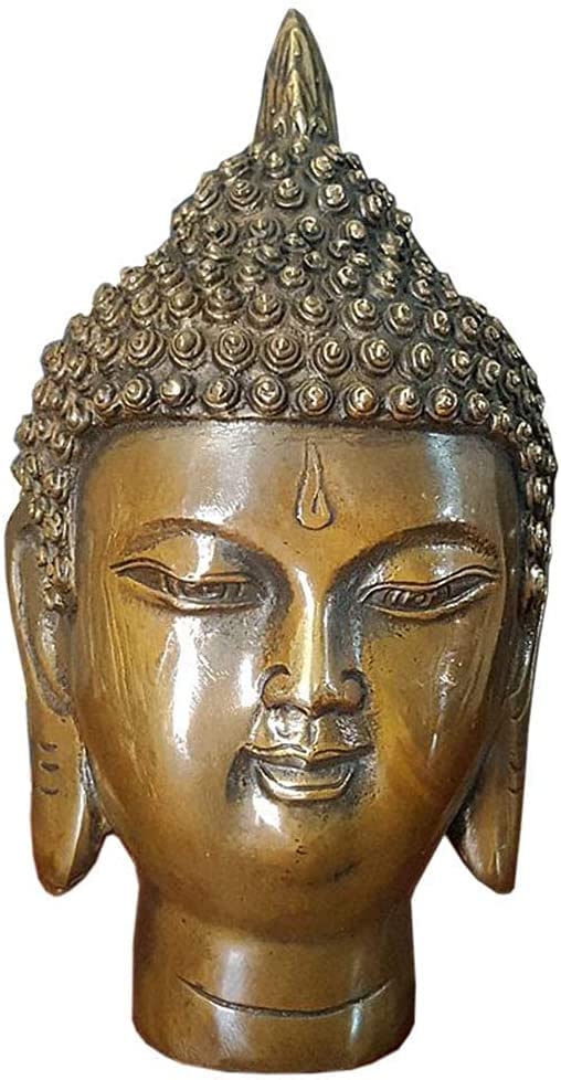 仏教美術 仏頭 装飾品 工芸品 美術品 置物 Amazon.co.jp: 仏頭の彫刻の装飾、仏教の祈りの装飾釈迦牟尼仏の胸像の
