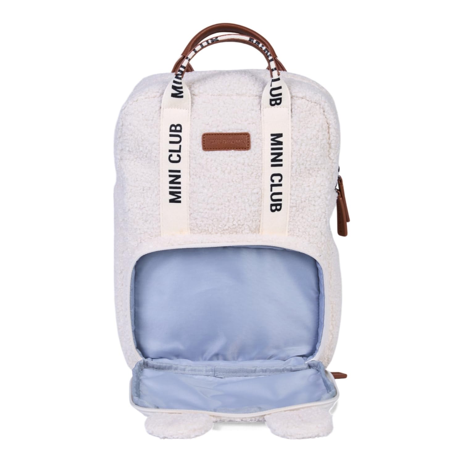 CHILDHOME, Sac a Dos, Bebe, Sac à dos Enfant, Cartable maternelle, Pochette isotherme, Compartiment boite à repas, Solide, Matière Coton, My First Bag, 7L, Mini Club Urban, Teddy White