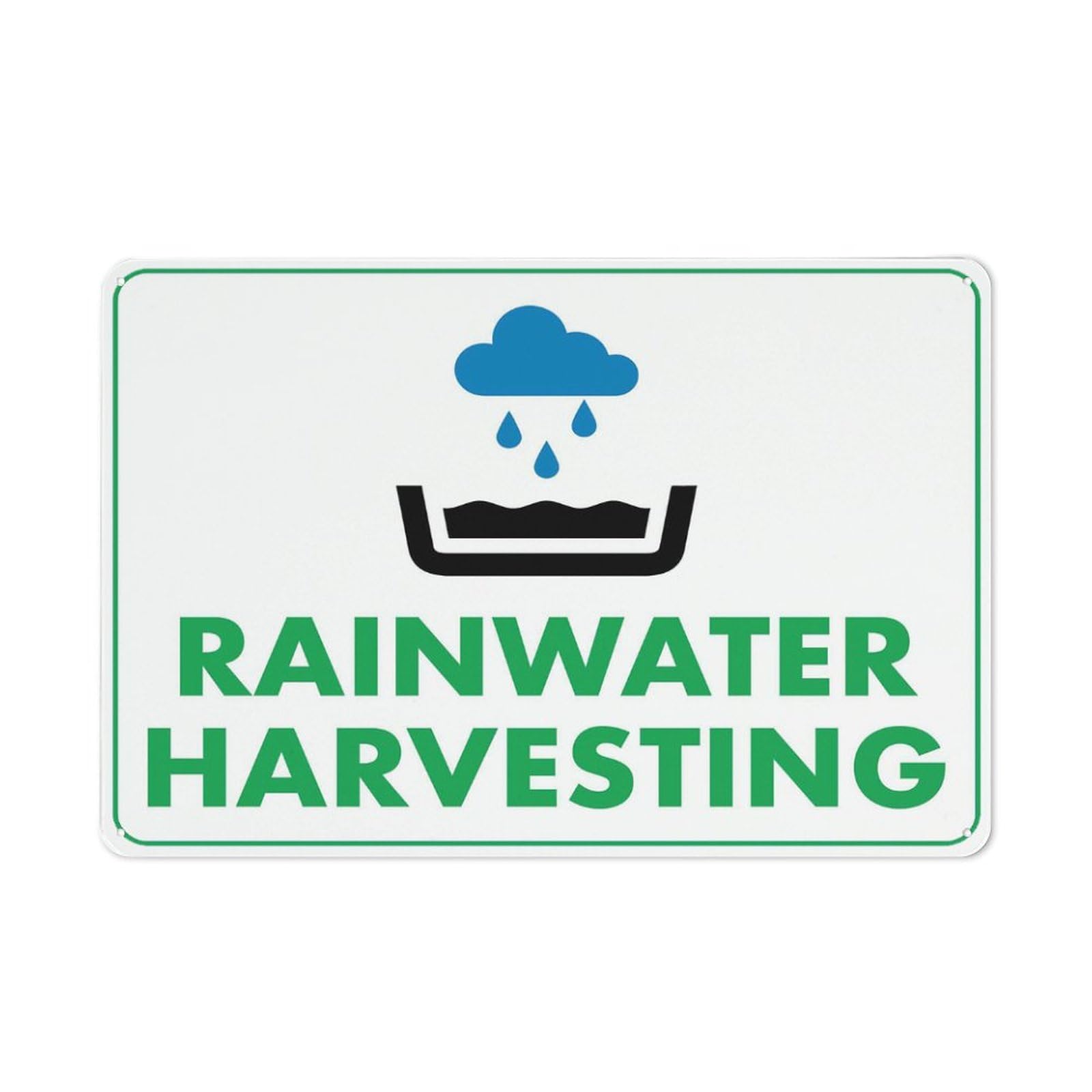 Rainwater Harvesting Sign Outdoor Signs Aluminum 12X8 Inch Uv Ink Printed For House And Business
