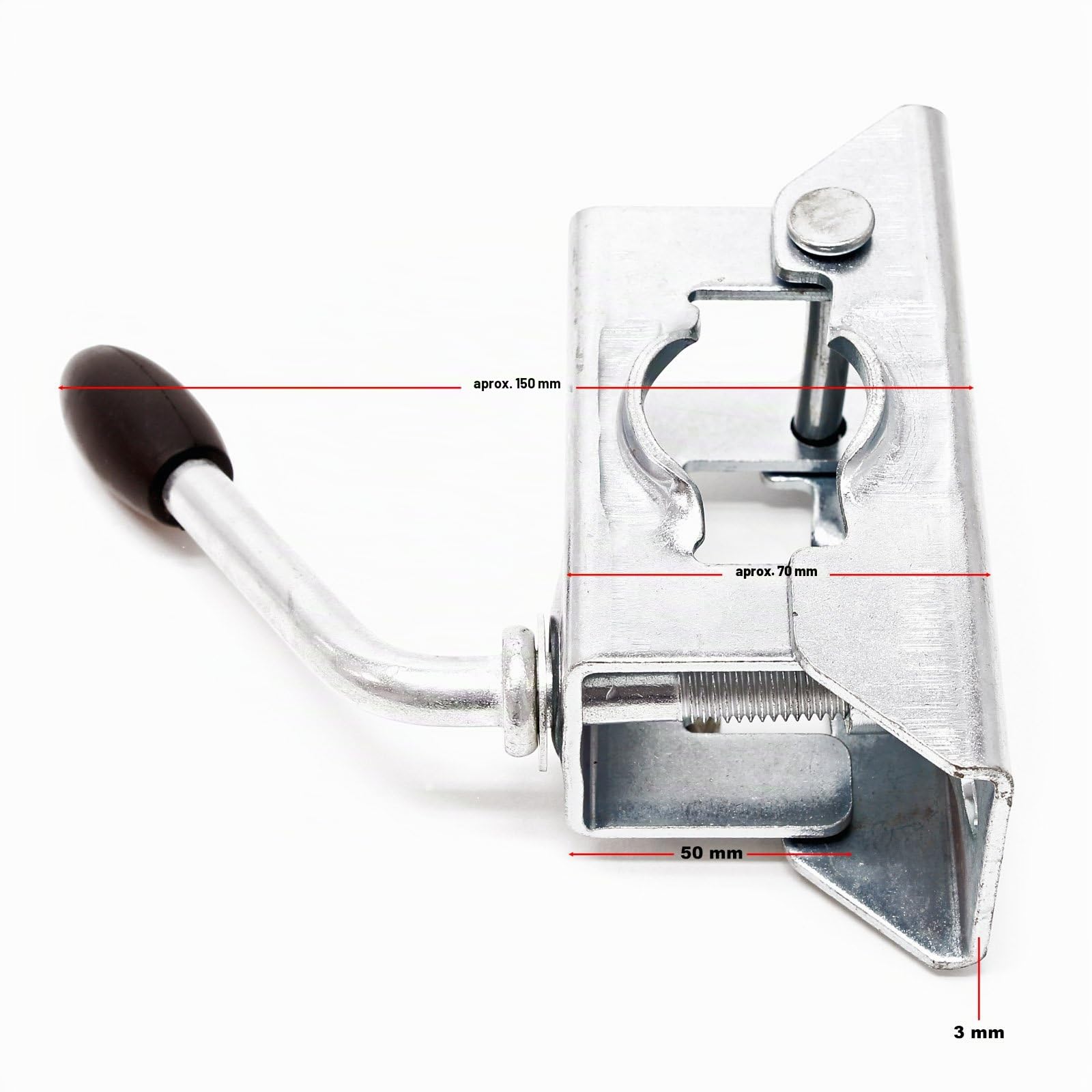 WilTec 2X Pata Apoyo para Remolque Soporte Tubo Acero Ø 48 mm 700mm con Abrazadera Accesorios de remolques