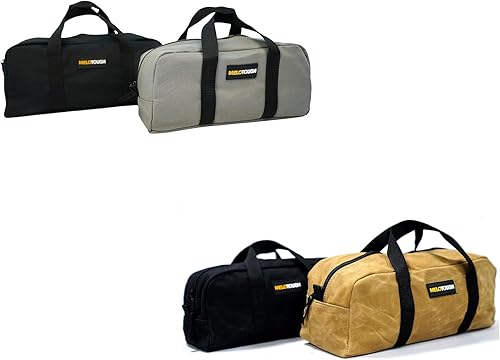 MELOTOUGH Kit combinado de bolsa de herramientas utilitarias incluye 2 bolsas organizadoras de herramientas medianas para electricista, fontanería,