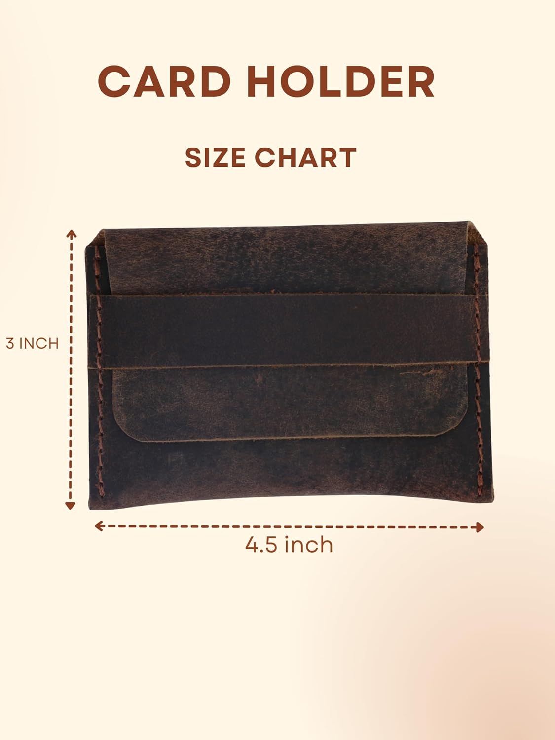 Distressed Leather Business Card Holder Slim Credit Card Wallet for Men and Women Vintage Brown Leather Compact Minimalist Card Organizer for Pocket or Purse Durable Card Case (Brown) - Image 8