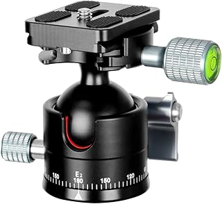 Koolehaoda Low Profile Ball Head, Φ36mm Ball Diameter All Metal Tripod Head with 1/4" Screw Arca Swiss Quick Release Plates for DSLR Cameras Tripods Monopods, Max Load 33lbs/15kg