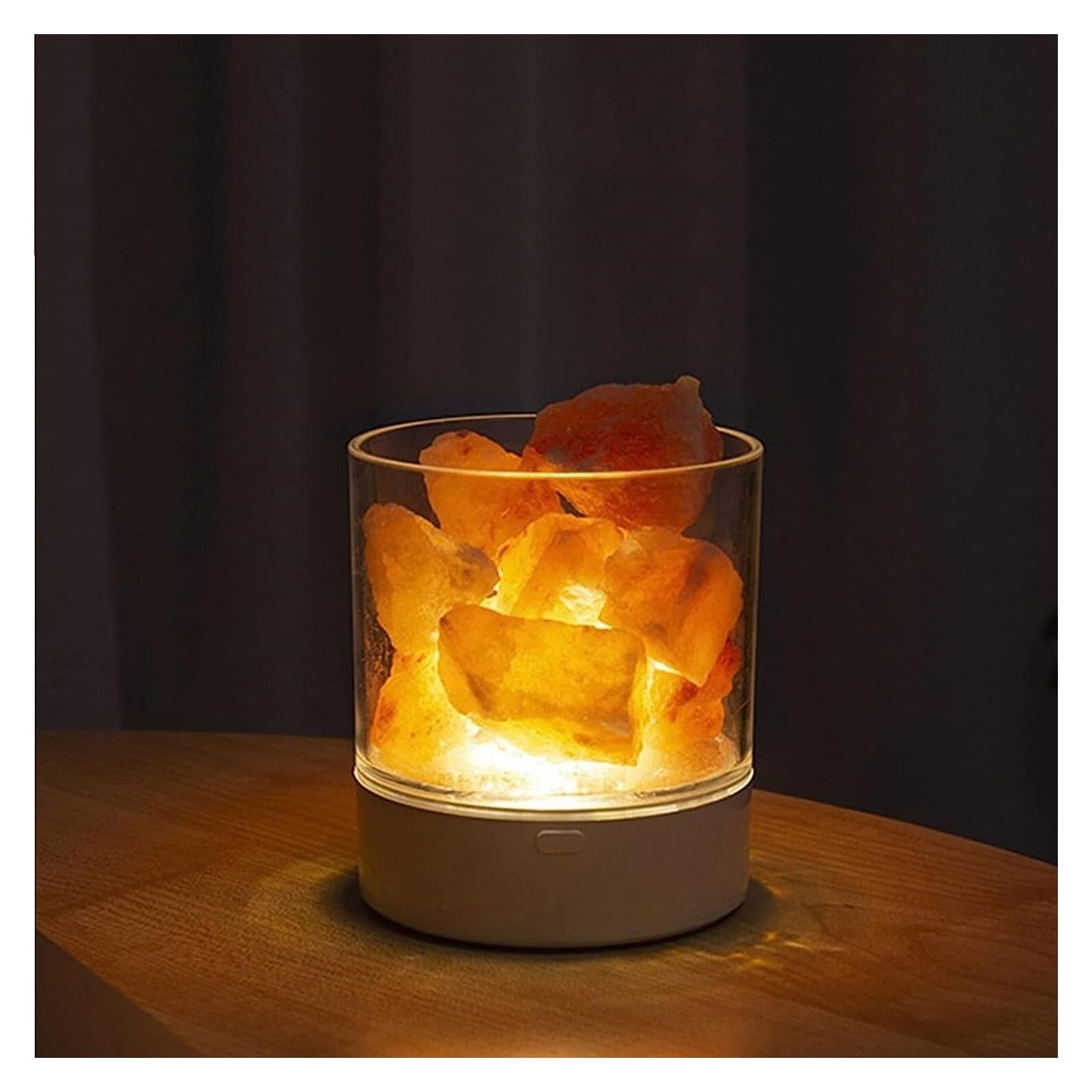 Lámpara de sal del Himalaya con carga USB, luz LED de escritorio, purificador de aire, luz nocturna colorida, lámpara de mesita de noche, lámpara de mesa para dormitorio