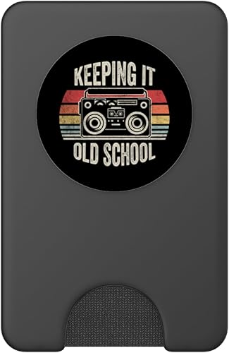 Miniatura 2 de Keeping It Old School Retro Boombox PopSockets PopWallet for MagSafe