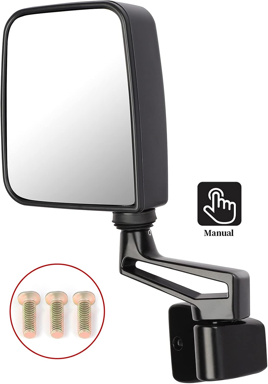 OCPTY Driver Side View Mirror Compatible With 1995 For Jeep Wrangler1997-2002 For Jeep Wrangler1987-94 For Jeep Wrangler Models With Half Door Textured Manual Fold Non-Heated Abs