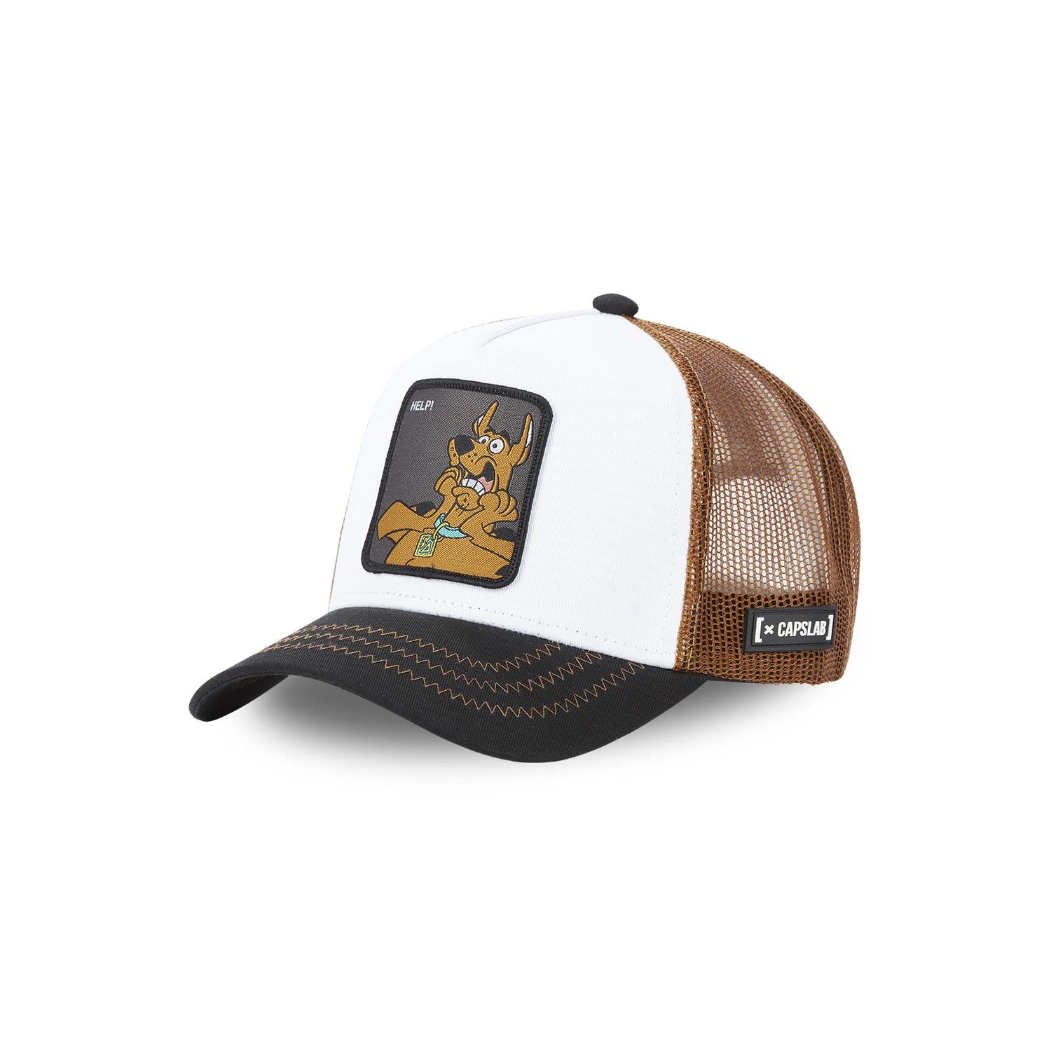 Capslab Scooby Scooby-Doo White Black Brown Trucker Cap - One-Size