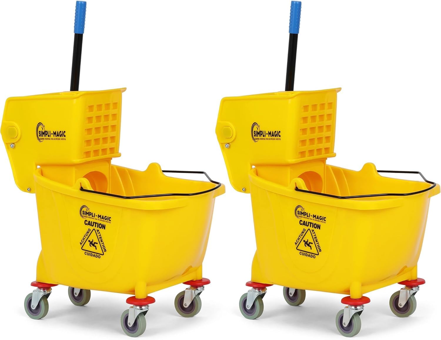 SIMPLI-Magic Side Press Wringer Combo Commercial Mop Bucket on Wheels 2-Pack