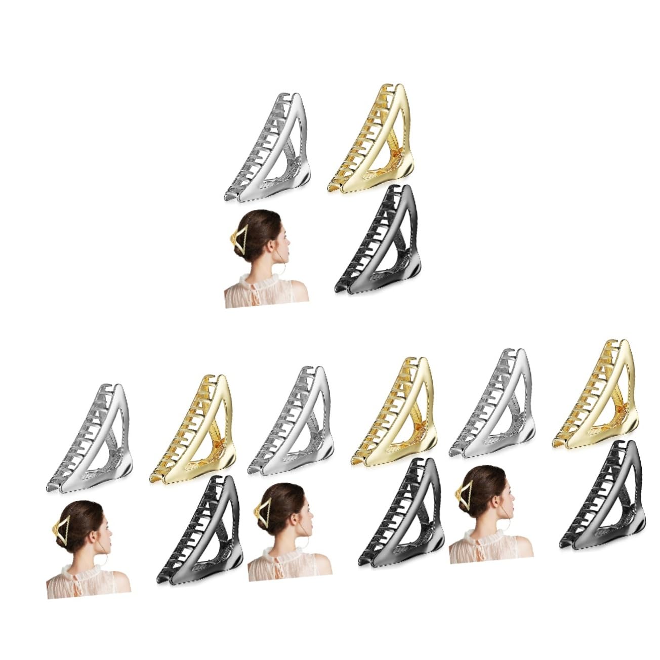 Didiseaon 12 Piezas horquilla hair clips orquillas pasadores pinzas cabello Accesorios para el cabello pinzas para el cabello para mujeres Metal clip garra la cabeza