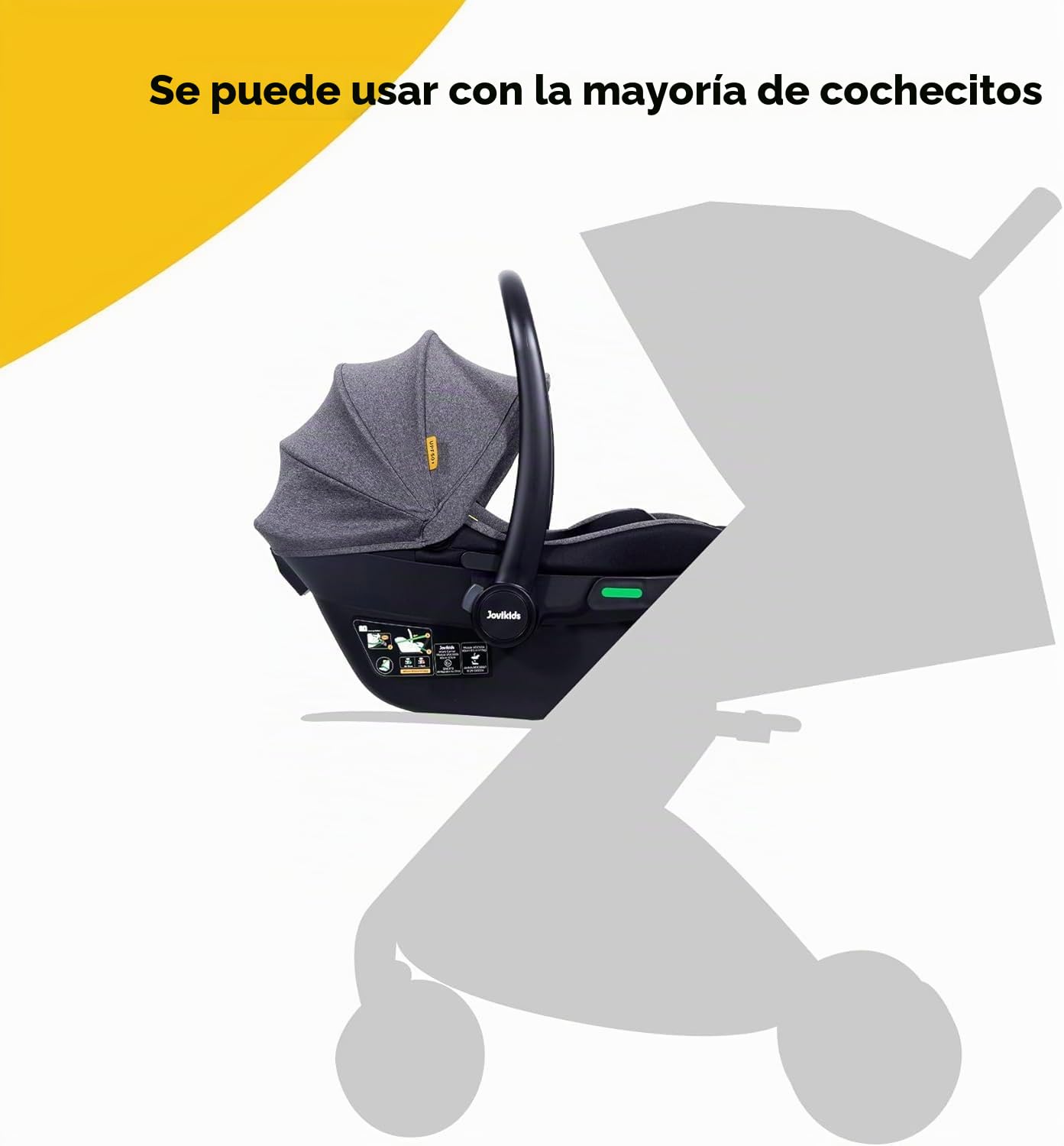 Jovikids Silla Coche Bebé ECE R129, Protección contra Impactos Laterales, Reposacabezas Ajustable, Silla de Coche Viajes para Recién Nacidos Grupo 0/0+, de 40 a 87 cm, 0-18 Meses (Negro)