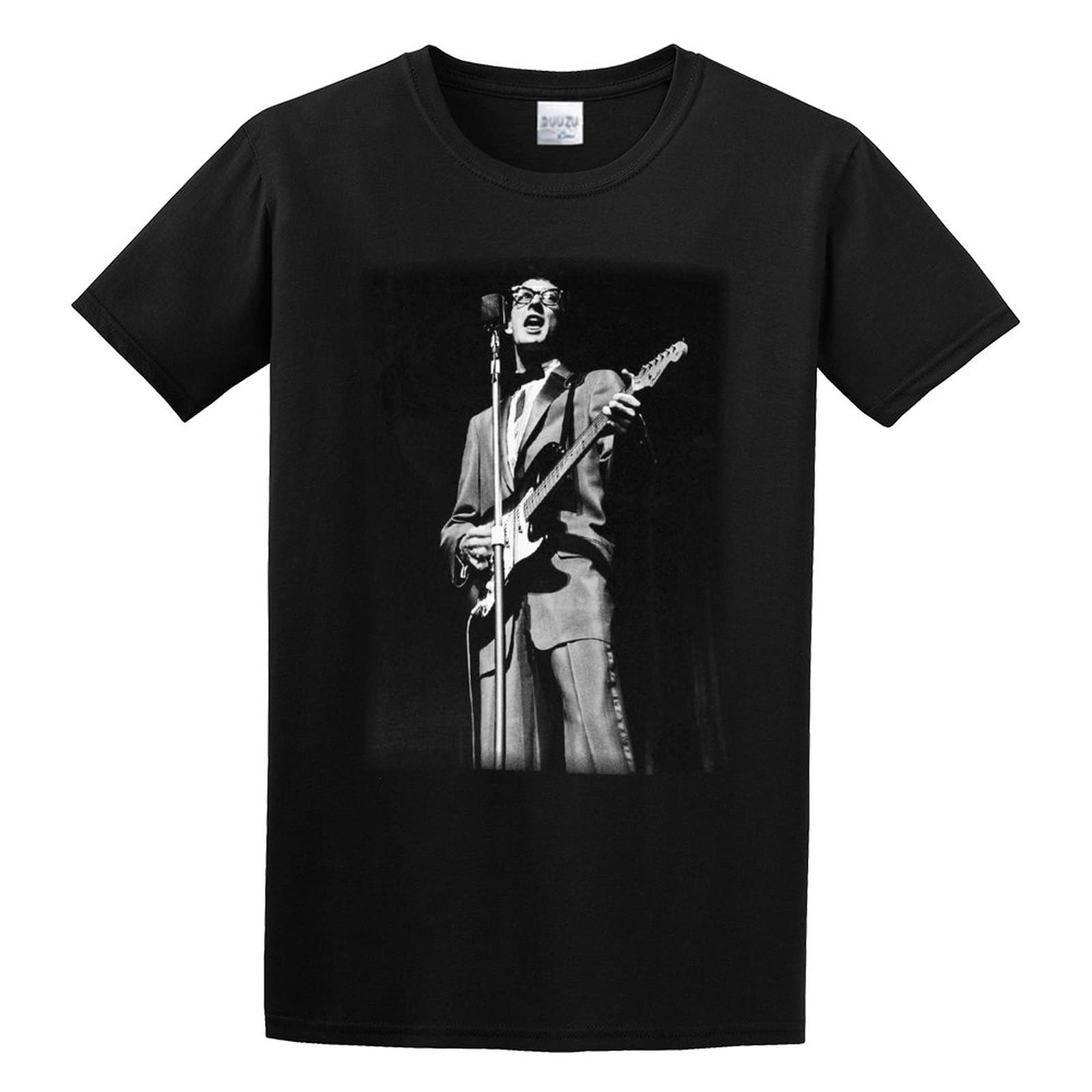 Amairart Men's Black Tshirt Nr Buddy Holly Story Custom T Shirts Design Round Neck 3XL