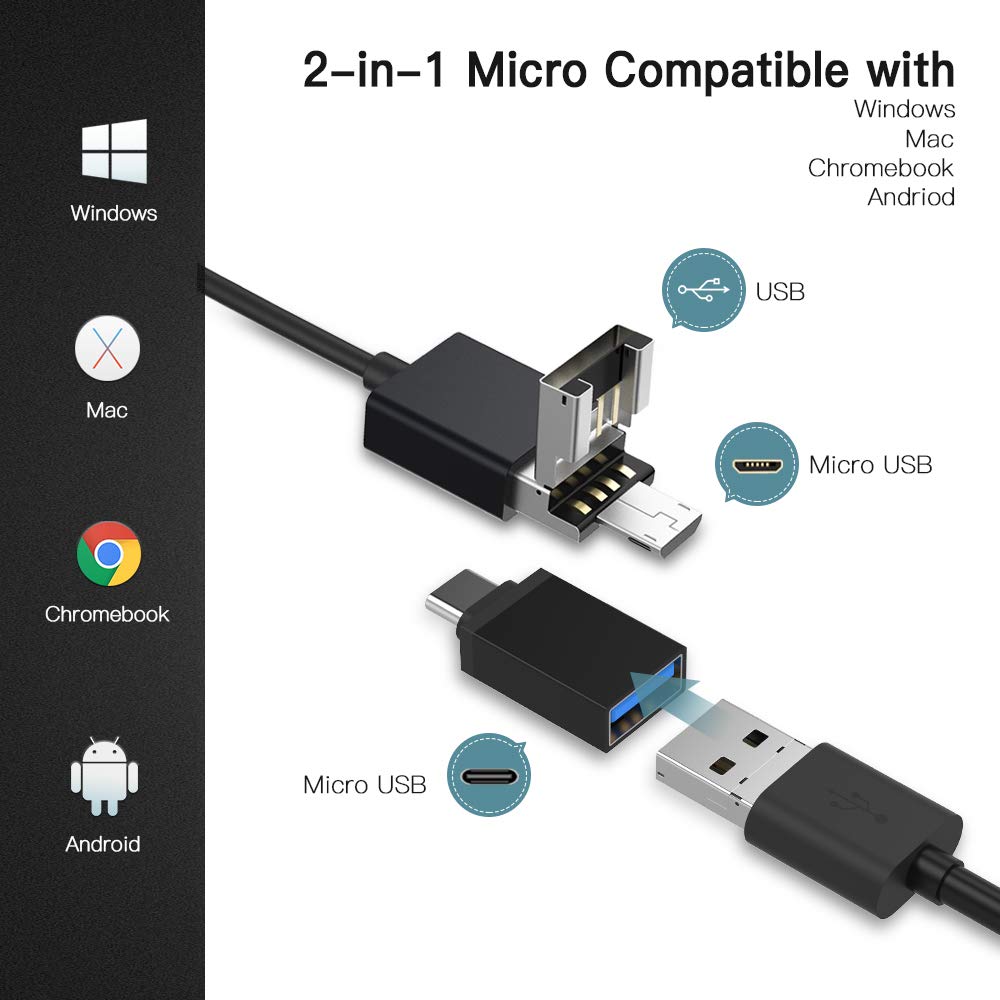Teslong Rifle Borescope, Bore Camera Gun Cleaning Camera Fits .20