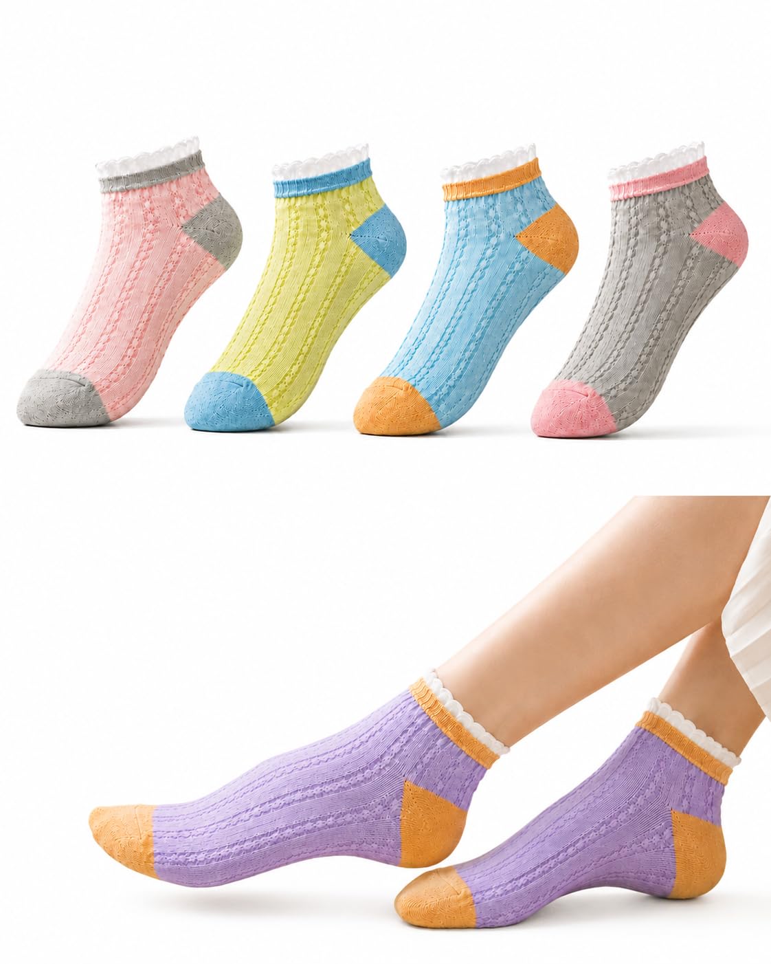 Women Designer Socks Pack of 3,Cute Design For Women and Girls Socks-image-20