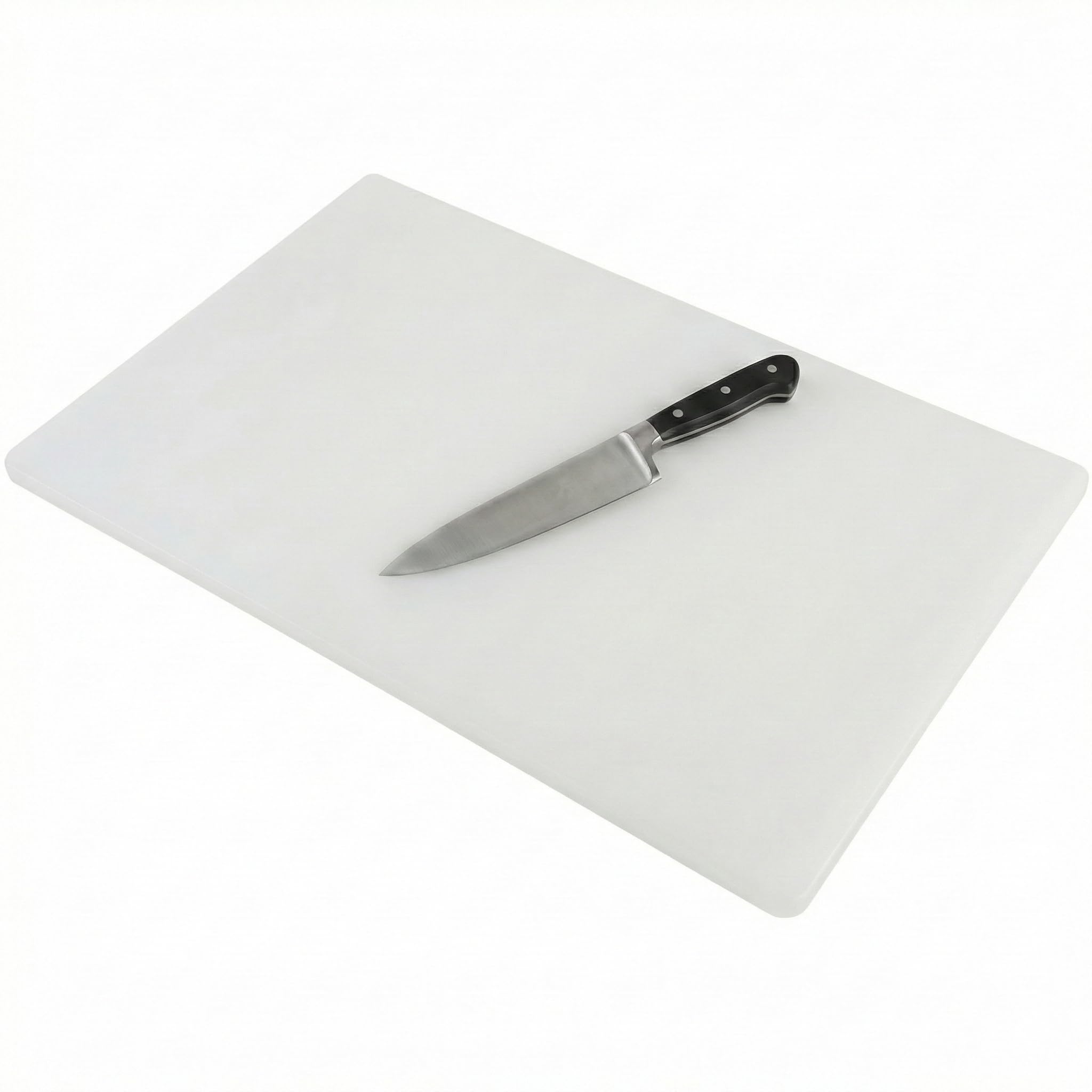 Thirteen Chefs Commercial Plastic Cutting Board, NSF, HDPP High Density Poly White 20 x 15 x 0.5 Inches