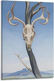 Georgia O'Keeffe Paintings Artworks- (Skulls) Posters Room Aesthetic Print Art Wall Painting Canvas Gifts Modern Bedroom Decor 12x18inch(30x45cm)