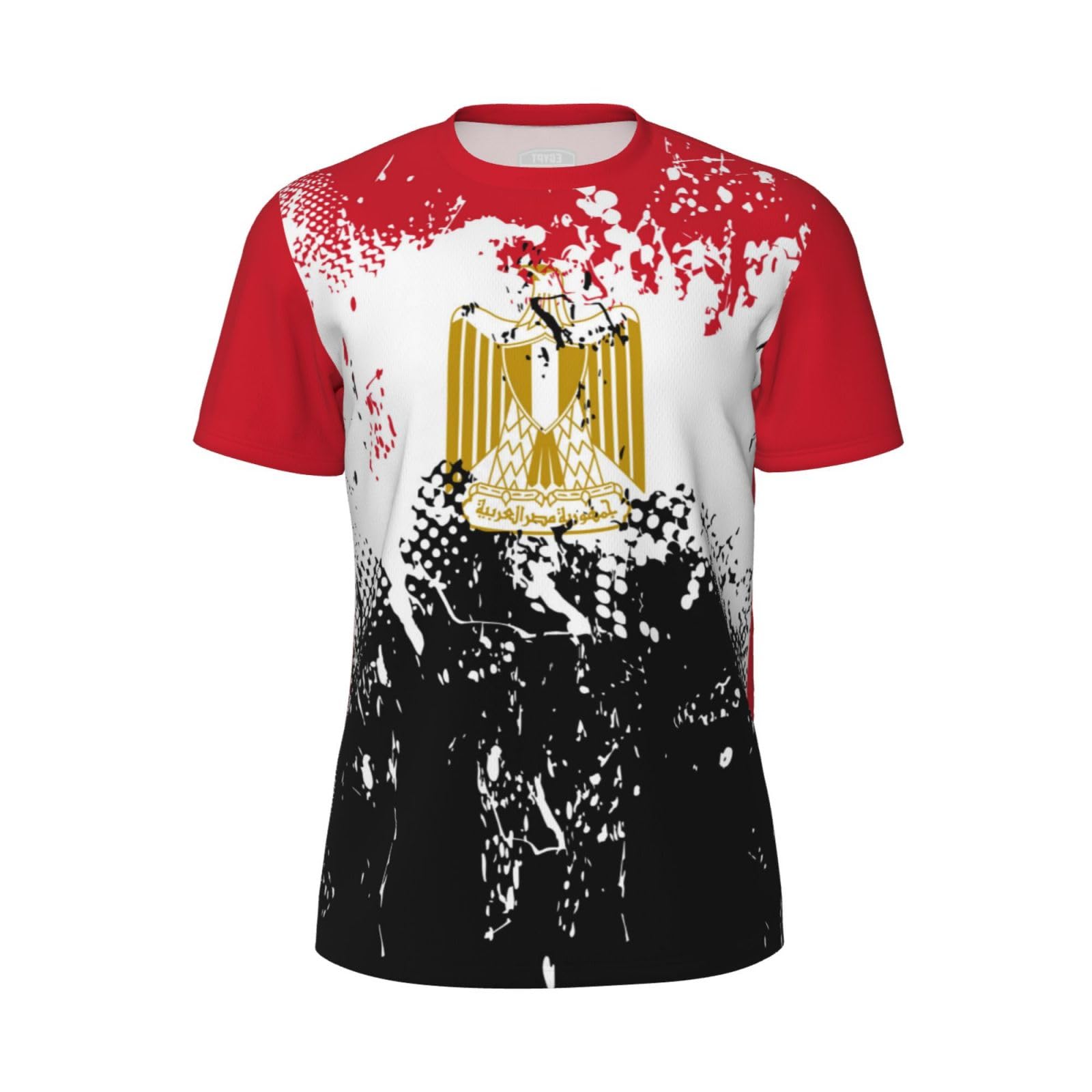 YiiLi Egypt Flag Grain Sports Mesh T-Shirt Retro Jerseys for Running Cycling Soccer Tennis Fitness Climbing