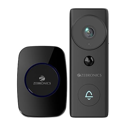 ZEBRONICS VDB200 Smart Wireless Video DoorBell with 1080p Full HD, PIR Motion Detection, Splash Proof, Night Vision, 2 Way Talk, mSD, Call Alert, Tamper Alarm, 24/7 Live Monitoring, 60 Chime Tones