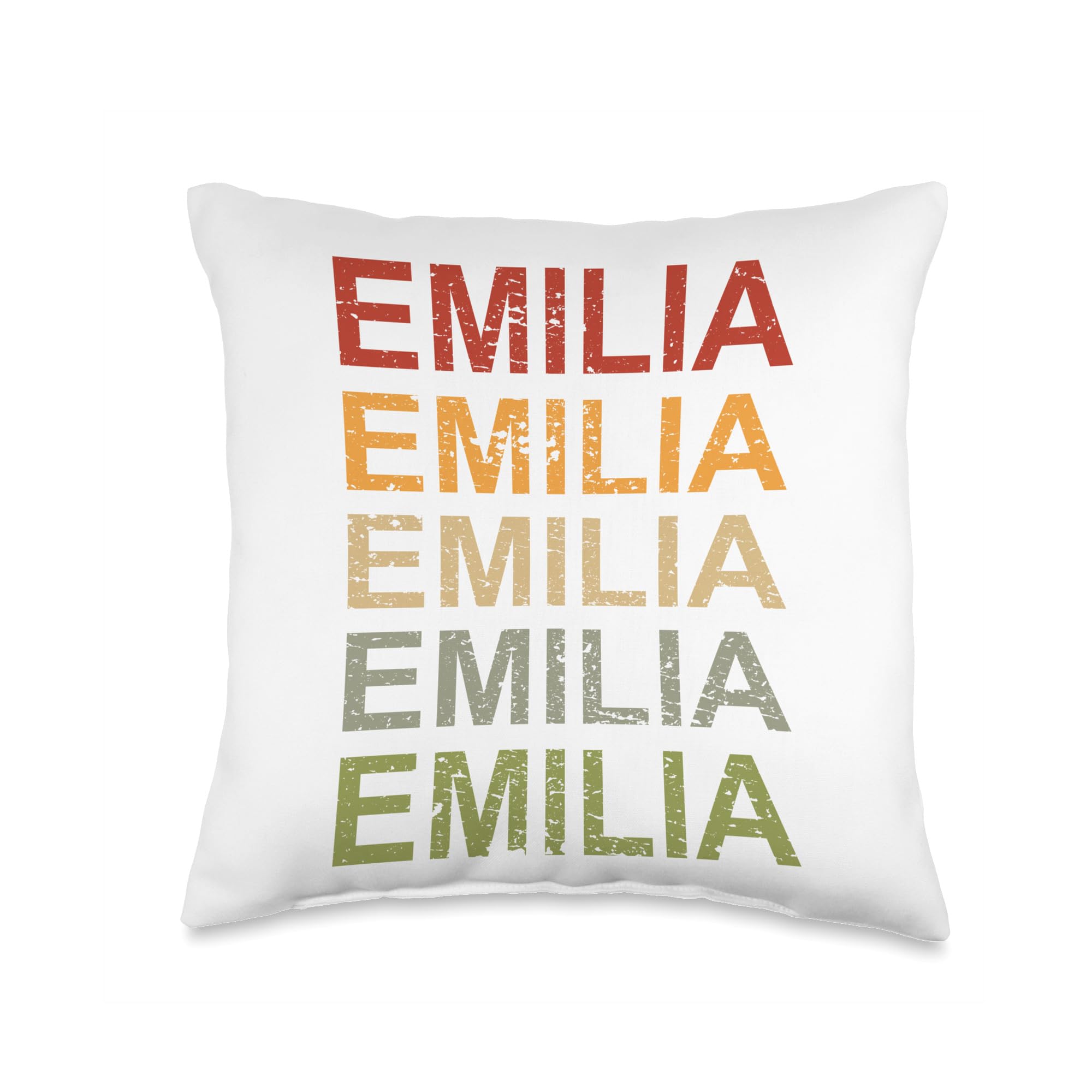 Retro Emilia Personalized Emilia Name Girl Woman Emilia Throw Pillow