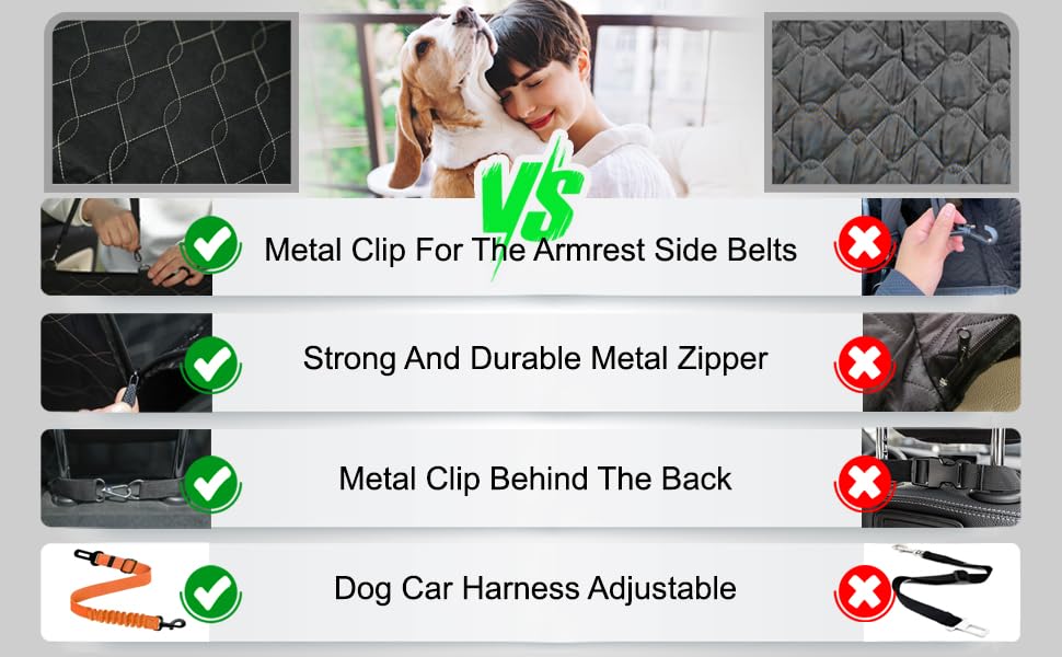 Back Seat Extender for Dogs-Supports 330lbs,Waterproof Dog Car Seat Cover with Hard Bottom,Mesh Window,Storage Pockets,600D Heavy Duty Scratch-Proof Non-Slip-Dog Hammock for Cars,SUVs,Trucks (Brush)