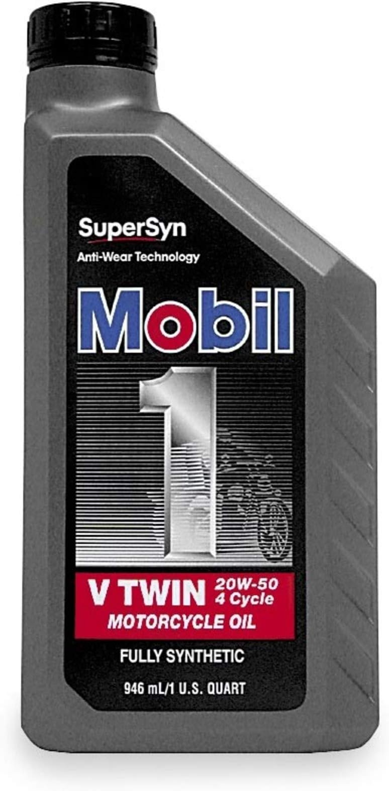 Mobil1 MOBIL1 V-TWIN 20W/50 QT EA Engine Oil Mobil 1 w/ Supersyn V-Twin 20W50 for Crui - 98HC76