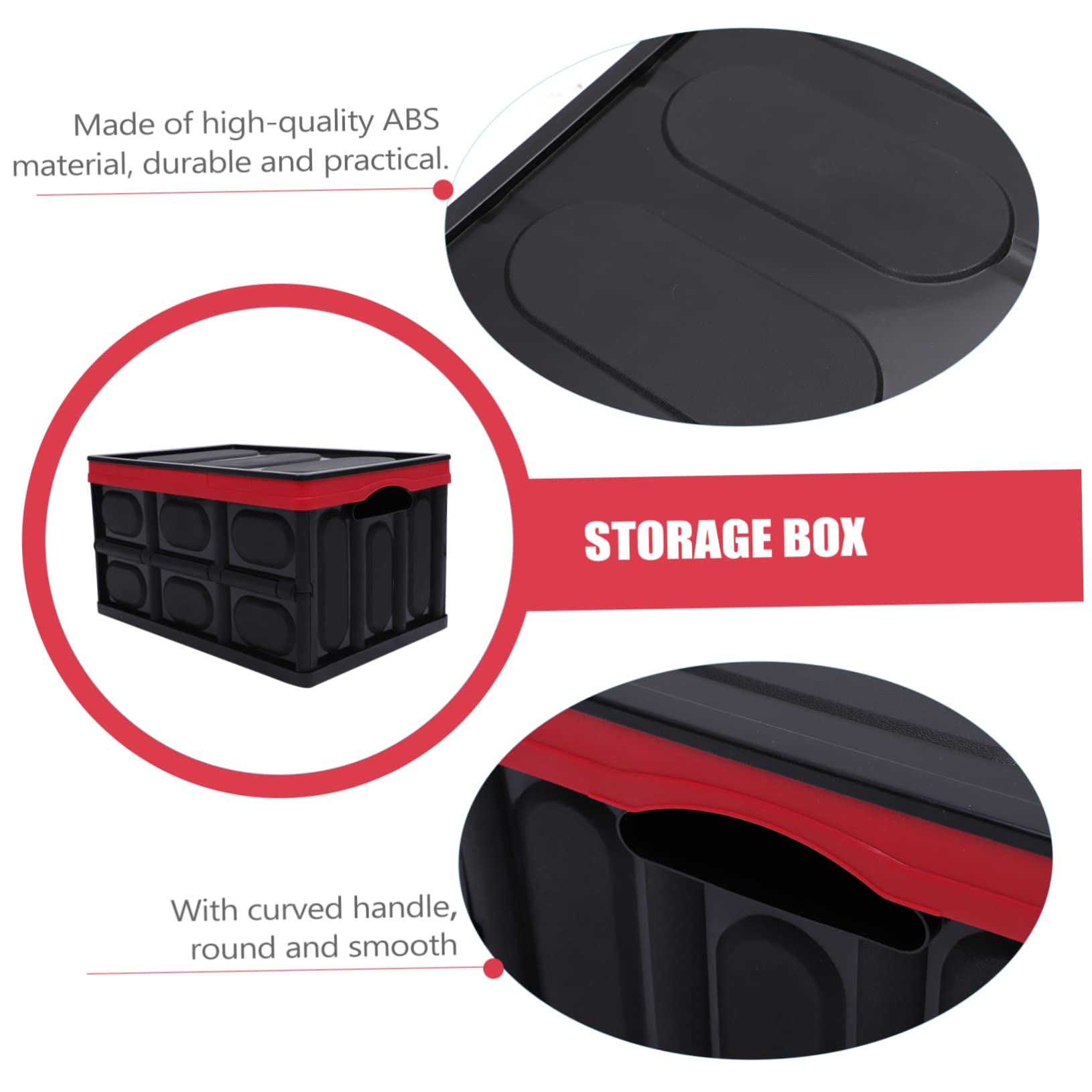 Scatola Portaoggetti Pieghevole 30l in Abs Rosso per Auto