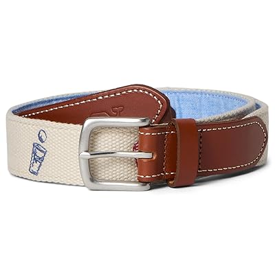 Vineyard Vines Tailgate Embroidered Canvas Club Belt Men