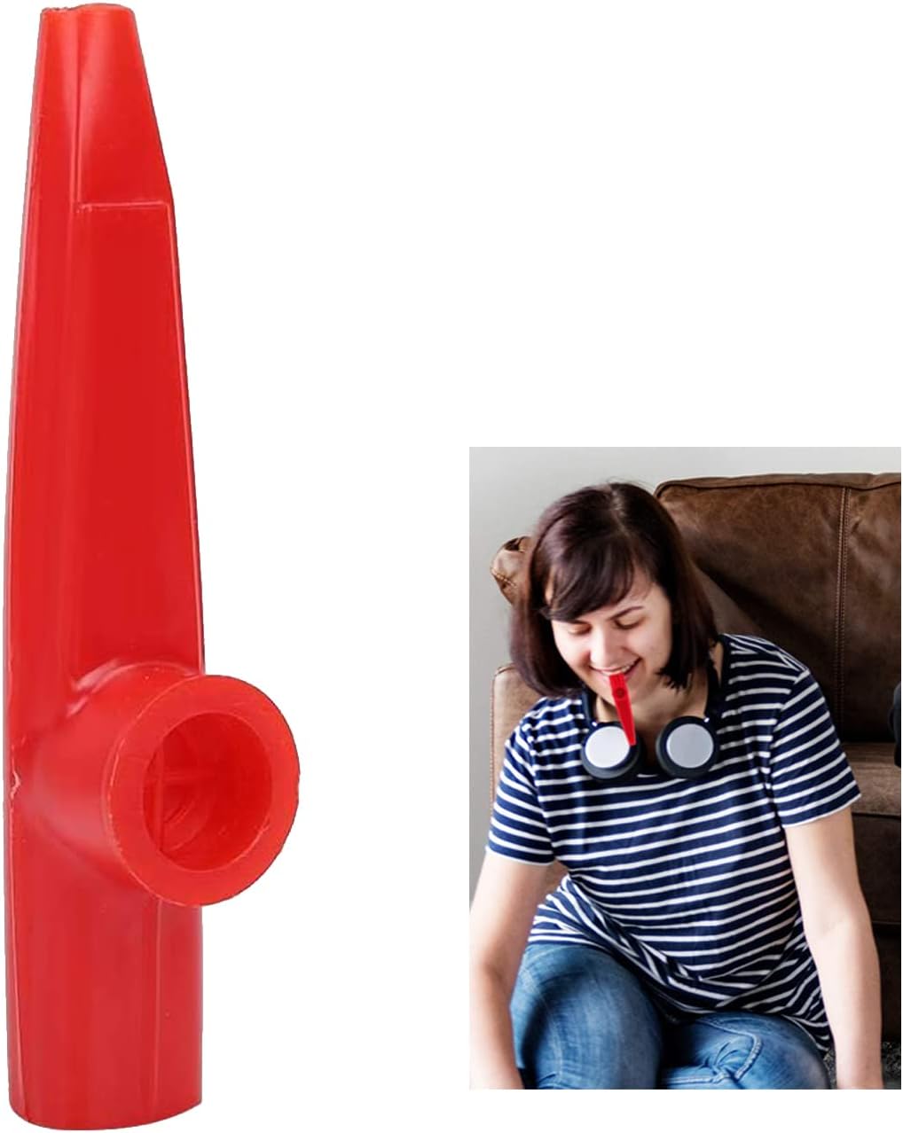 JIKEXINGMENGPlastic Kazoo Musical Instruments Children's Musical Instruments Kazoo Mini Portable Mouth Kazoo for Kids Instrumental (ZXC-036A)