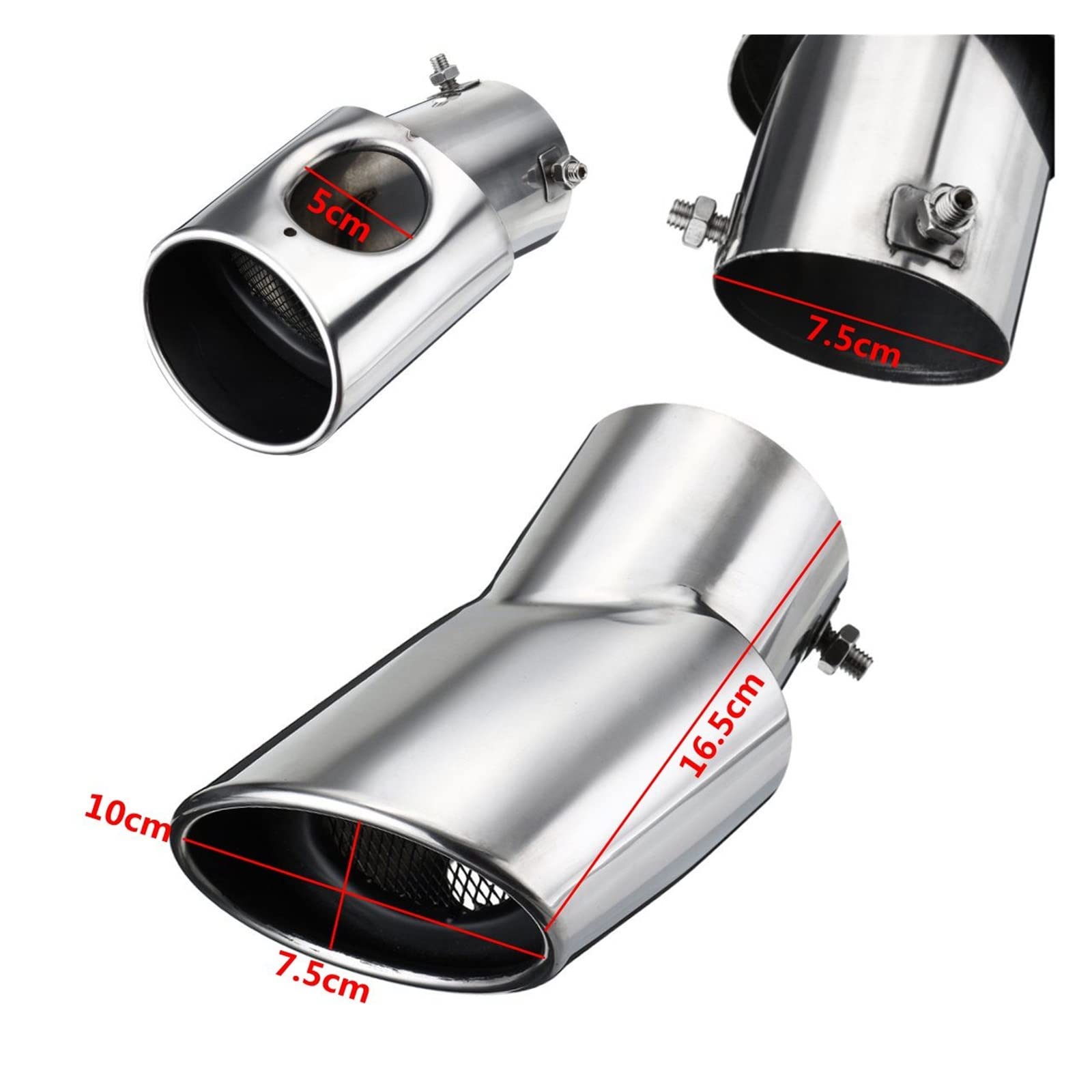 TRASH BIN 2 uds silenciador de Escape de Coche Tubo de Escape de Punta Ovalada de Acero Inoxidable para Ho&nda para CRV para CR-V 2017 2018 Silenciador De Tubo