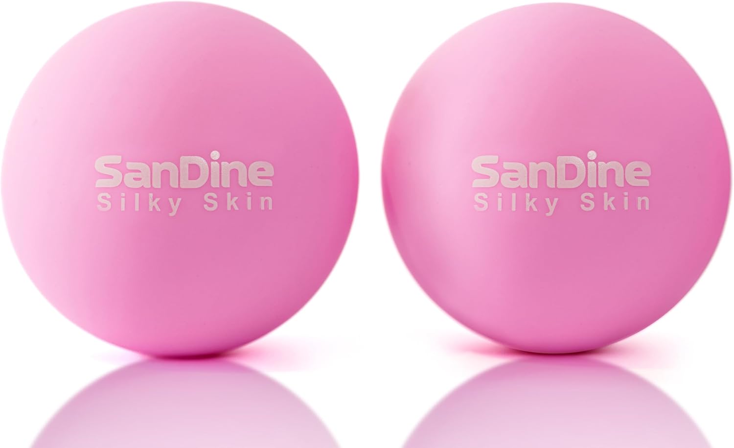 Lacrosse Massage Balls for Deep Tissue Massage - Release Tension Relieve Muscle Soreness Improve Flexibility - Ideal for Myofascial Release Trigger Point Therapy - 2Pack Yoga Balls by Sandine (Pink)